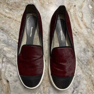 Mara & Mine Nilita Sneakers leather slip on shoes oxblood red calf hair